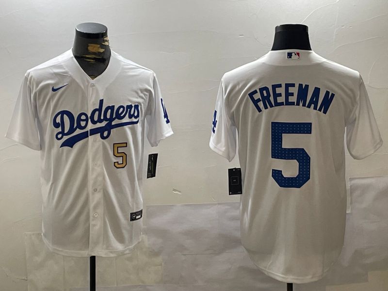 Men Los Angeles Dodgers #5 Freeman White Game 2024 Nike MLB Jersey style 11203